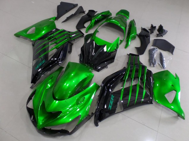 Candy Green and Black 2012-2021 Kawasaki ZX14R ZZR1400 Motorcycle Fairings