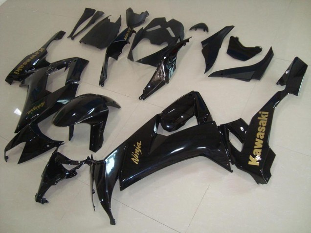Glossy Black with Gold Sticker 2008-2010 Kawasaki ZX10R Motorcycle Fairings