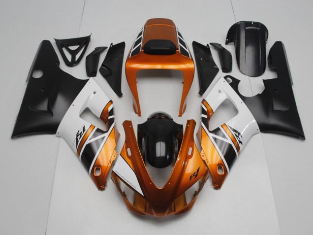 Gold White Black 1998-1999 Yamaha YZF R1 Motorcycle Fairings