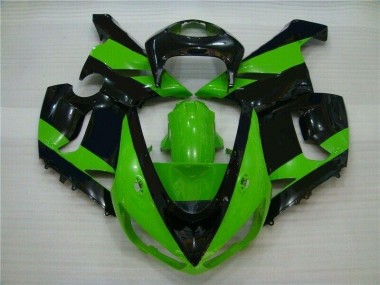 Green Black 2005-2006 Kawasaki ZX6R Motorcycle Fairings
