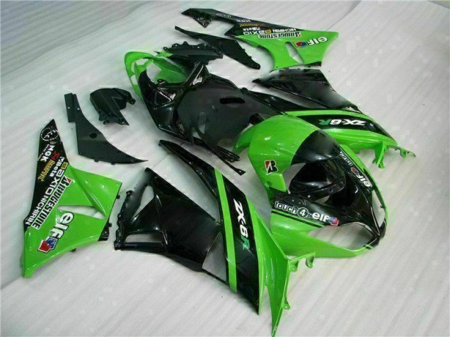 Green Black 2009-2012 Kawasaki ZX6R Motorcycle Fairing Green Black 2009-2012 Kawasaki ZX6R Motorcycle Fairing