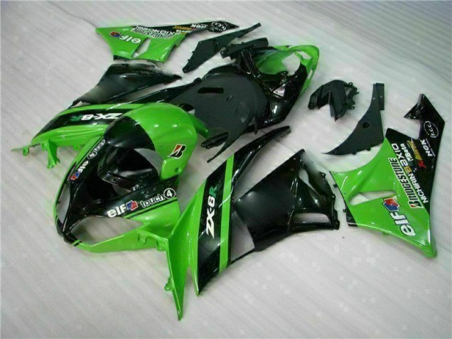 Green Black 2009-2012 Kawasaki ZX6R Motorcycle Fairing Green Black 2009-2012 Kawasaki ZX6R Motorcycle Fairing