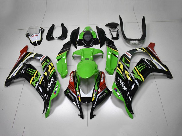 Green Black Red Ninja Monster 2016-2019 Kawasaki ZX10R Motorcycle Fairings Green Black Red Ninja Monster 2016-2019 Kawasaki ZX10R Motorcycle Fairings