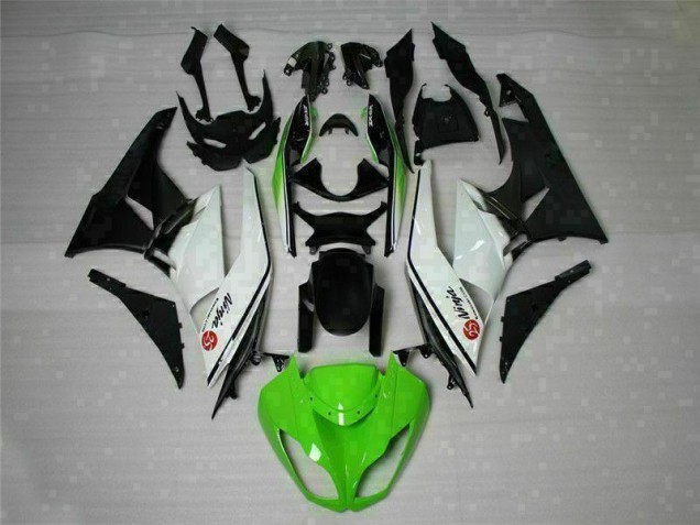 Green Black White 25 2009-2012 Kawasaki ZX6R Motorcycle Fairings Green Black White 25 2009-2012 Kawasaki ZX6R Motorcycle Fairings