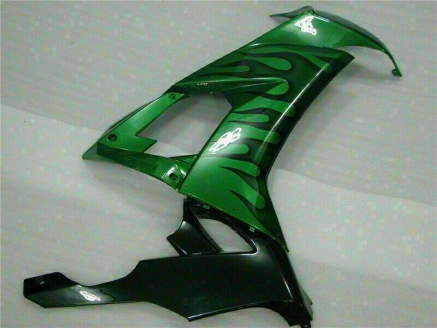 Green Flame 2008-2010 Kawasaki ZX10R Motorcycle Fairings