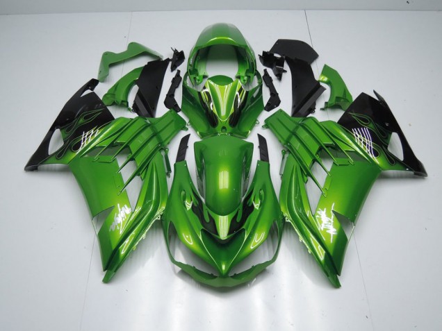 Green Flame 2012-2021 Kawasaki ZX14R ZZR1400 Motorcycle Fairings Green Flame 2012-2021 Kawasaki ZX14R ZZR1400 Motorcycle Fairings