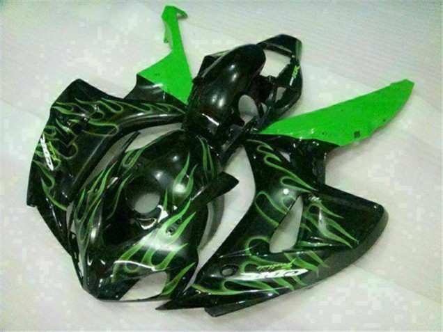 Green Flame Black 2006-2007 Honda CBR1000RR Motorcycle Fairings Green Flame Black 2006-2007 Honda CBR1000RR Motorcycle Fairings