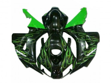 Green Flame Black 2006-2007 Honda CBR1000RR Motorcycle Fairings