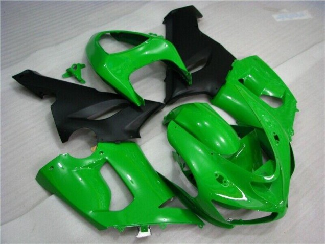 Green Matte Black 2005-2006 Kawasaki ZX6R Motorcycle Fairings