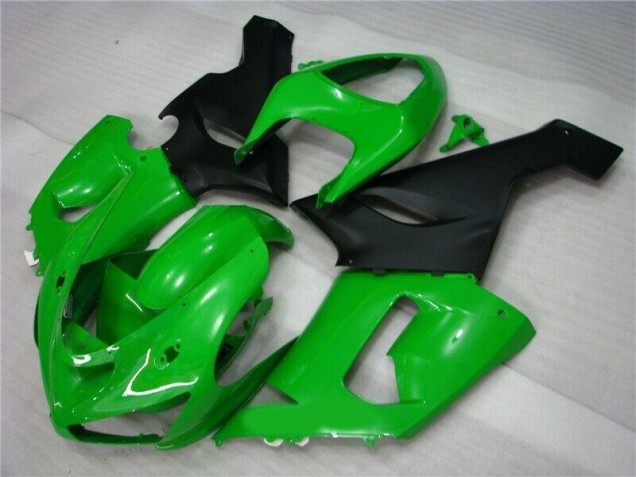Green Matte Black 2005-2006 Kawasaki ZX6R Motorcycle Fairings