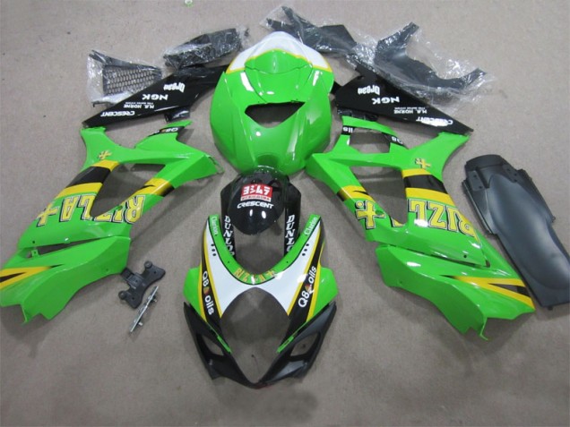 Green Rizla Q8 Oils 2007-2008 Suzuki GSXR 1000 Motorcycle Fairings