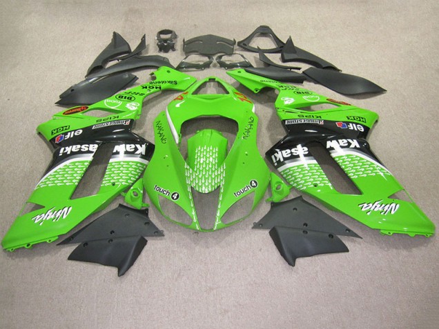 Green Touch 4 2007-2008 Kawasaki ZX6R Motorcycle Fairings