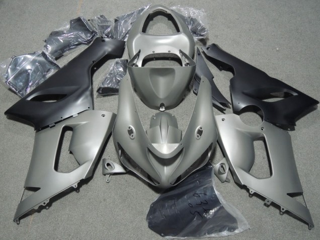Grey Black 2005-2006 Kawasaki ZX6R Motorcycle Fairings