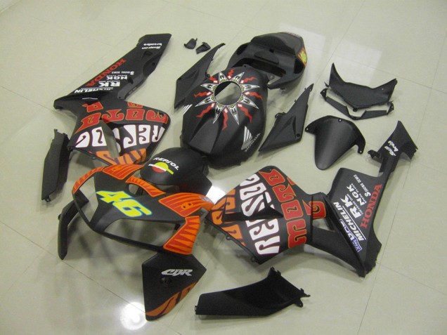 Matte Black Rossi 2005-2006 Honda CBR600RR Motorcycle Fairings Matte Black Rossi 2005-2006 Honda CBR600RR Motorcycle Fairings
