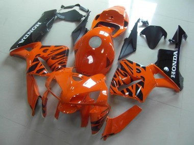 Orange Black Flame 2005-2006 Honda CBR600RR Motorcycle Fairings