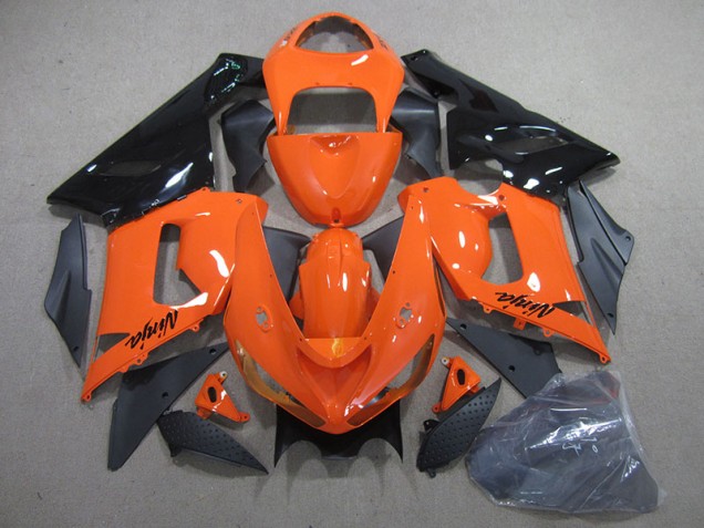 Orange Black Ninja 2005-2006 Kawasaki ZX6R Motorcycle Fairings