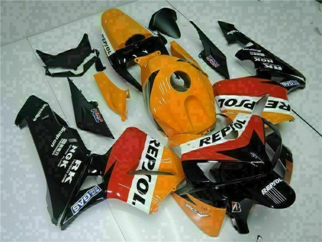 Orange Black Repsol 2005-2006 Honda CBR600RR Motorcycle Bodywork Orange Black Repsol 2005-2006 Honda CBR600RR Motorcycle Bodywork