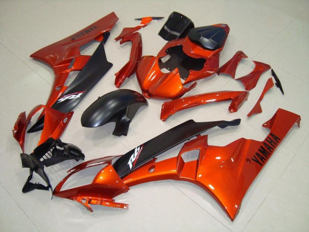 Orange Matte Black 2006-2007 Yamaha YZF R6 Motorcycle Fairings