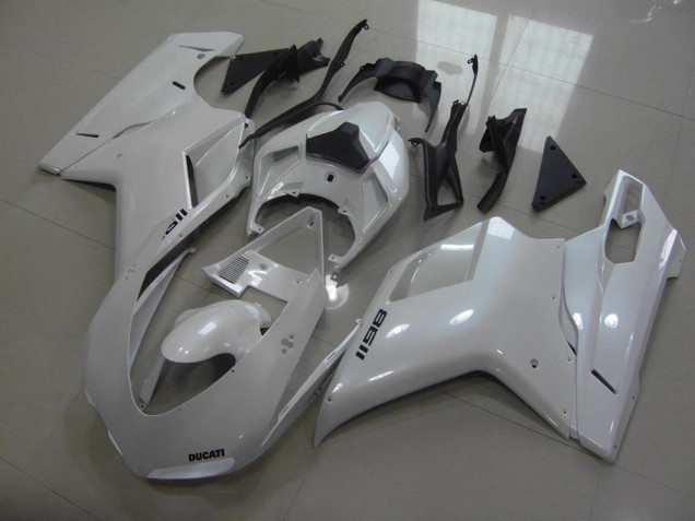 Pear White Black Decals 2007-2014 Ducati 848 1098 1198 Motorcycle Fairings Pear White Black Decals 2007-2014 Ducati 848 1098 1198 Motorcycle Fairings