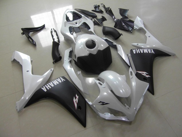 Pearl White Matte Black 2007-2008 Yamaha YZF R1 Motorcycle Fairings