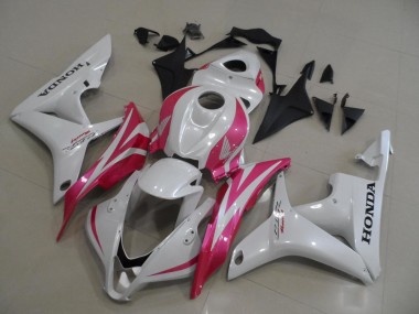 Pearl White with Pink 2007-2008 Honda CBR600RR Motorcycle Fairings