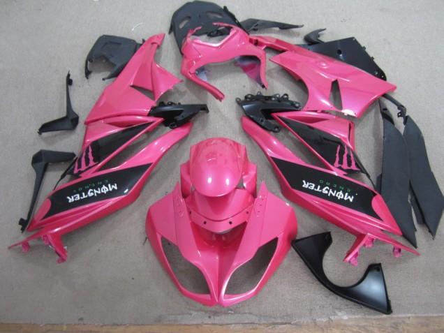 Pink Black Monster 2009-2012 Kawasaki ZX6R Motorcycle Fairings Pink Black Monster 2009-2012 Kawasaki ZX6R Motorcycle Fairings