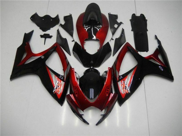 Red Black 2006-2007 Suzuki GSXR 600/750 Motorcycle Fairings