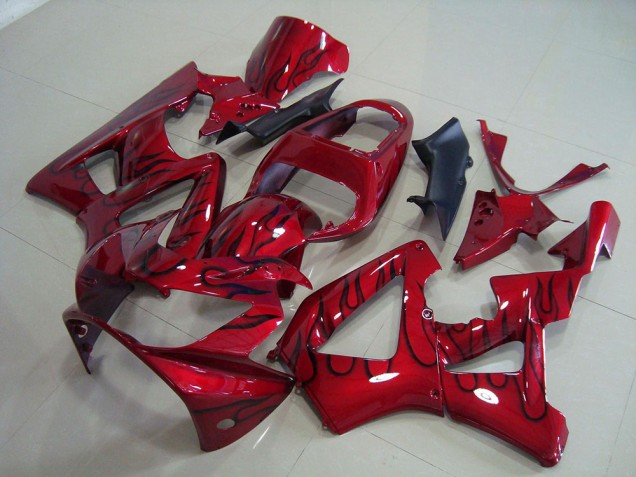 Red Black Flame 2000-2001 Honda CBR900RR 929 Motorcycle Fairings Red Black Flame 2000-2001 Honda CBR900RR 929 Motorcycle Fairings