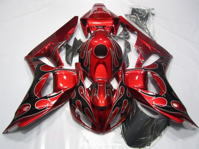 Red Black Flame 2006-2007 Honda CBR1000RR Motorcycle Fairing Red Black Flame 2006-2007 Honda CBR1000RR Motorcycle Fairing