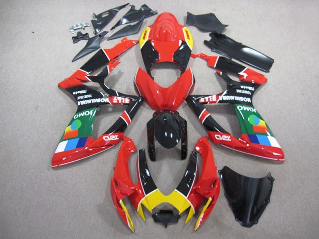 Red Black Green 2006-2007 Suzuki GSXR 750 Motorcycle Fairings