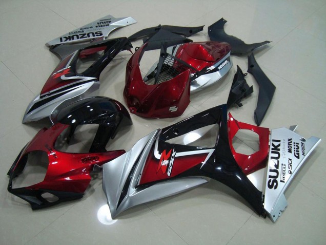 Red Black Silver 2007-2008 Suzuki GSXR 1000 Motorcycle Fairing