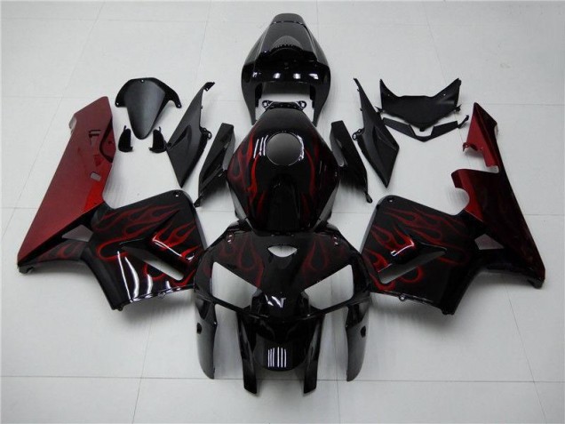 Red Flame Black 2005-2006 Honda CBR600RR Motorcycle Fairings