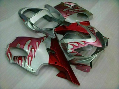 Red Flame Silver 2001-2003 Honda CBR600 F4i Motorcycle Fairings