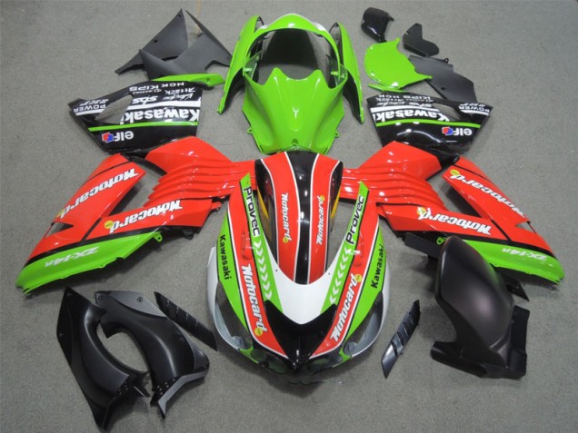 Red Green Motocard 2006-2011 Kawasaki ZX14R ZZR1400 Motorcycle Fairings Red Green Motocard 2006-2011 Kawasaki ZX14R ZZR1400 Motorcycle Fairings