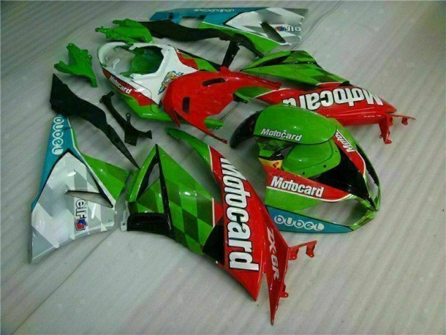 Red Green Motocard 2009-2012 Kawasaki ZX6R Motorcycle Fairings