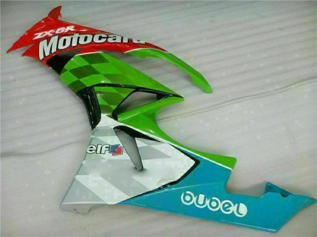 Red Green Motocard 2009-2012 Kawasaki ZX6R Motorcycle Fairings