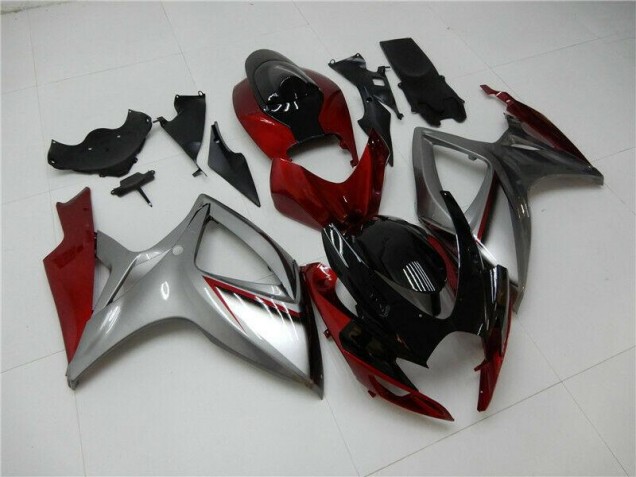 Red Silver 2006-2007 Suzuki GSXR 600/750 Motorcycle Fairings