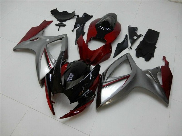 Red Silver 2006-2007 Suzuki GSXR 600/750 Motorcycle Fairings
