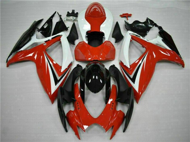 Red White 2006-2007 Suzuki GSXR 600/750 Motorcycle Fairing Red White 2006-2007 Suzuki GSXR 600/750 Motorcycle Fairing