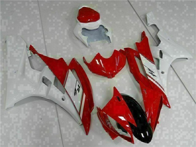Red White 2006-2007 Yamaha YZF R6 Full Motorcycle Fairing Kits Red White 2006-2007 Yamaha YZF R6 Full Motorcycle Fairing Kits