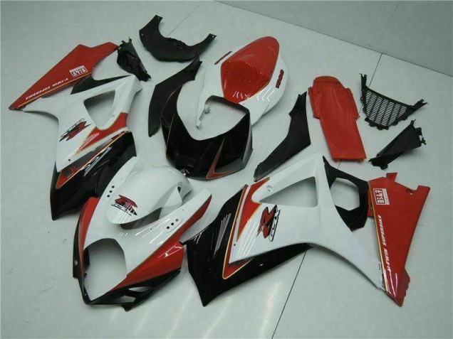 Red White 2007-2008 Suzuki GSXR 1000 Motorcycle Fairing