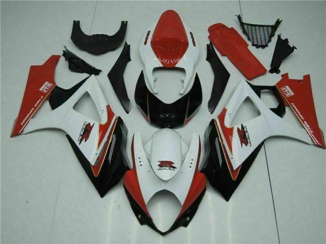 Red White 2007-2008 Suzuki GSXR 1000 Motorcycle Fairing