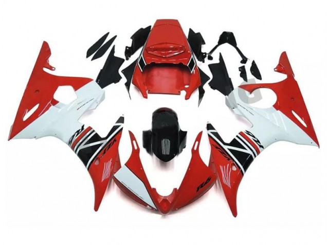Red White Black 2003-2005 Yamaha YZF R6 Motorcycle Fairings