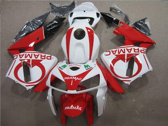 Red White PRAMAC 2005-2006 Honda CBR600RR Motorcycle Fairings Red White PRAMAC 2005-2006 Honda CBR600RR Motorcycle Fairings