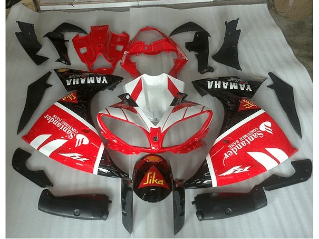 Red White and Black Graphic 2012-2014 Yamaha YZF R1 Motorcycle Fairings