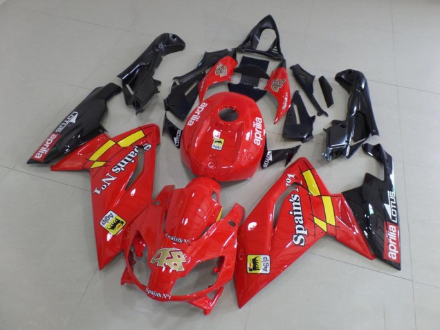 Red and Black 2006-2011 Aprilia RS125 Motorcycle Fairings Red and Black 2006-2011 Aprilia RS125 Motorcycle Fairings