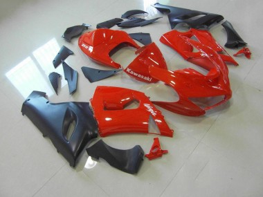 Red and Matte Black 2005-2006 Kawasaki ZX6R Motorcycle Fairings