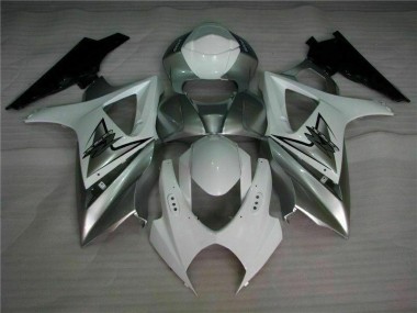 Silver White 2007-2008 Suzuki GSXR 1000 Motorcycle Fairings