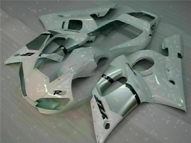 White 1998-2002 Yamaha YZF R6 Motorcycle Fairings