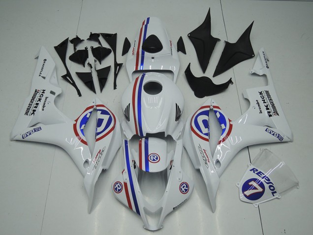 White 2007-2008 Honda CBR600RR Motorcycle Fairing